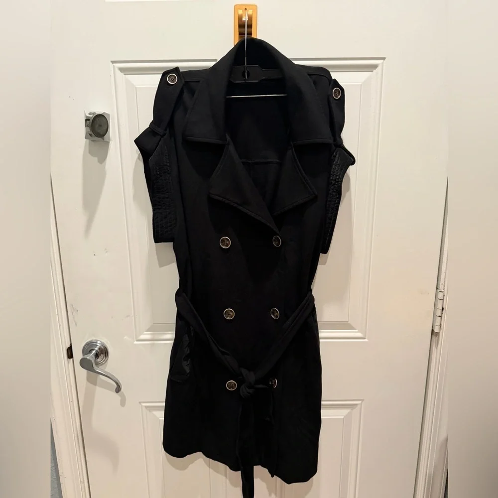 twin set trench belted black dress